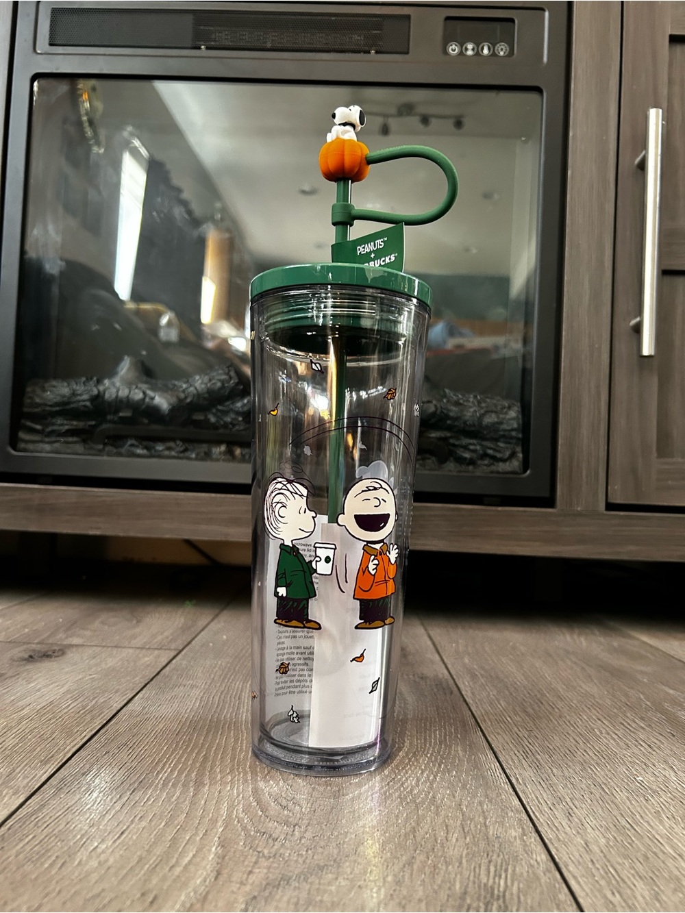 Peanuts-themed Green Pumpkin Straw Tumbler - Kids Accessories